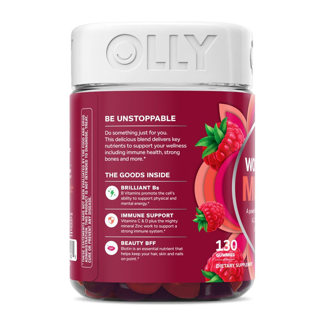 OLLY Women'S Daily Multivitamin Gummy, Health & Immune Support, Berry, 130 Ct