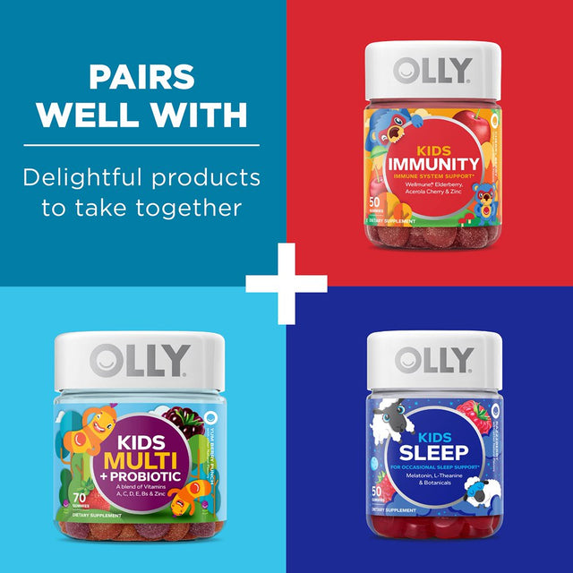 OLLY Kids Chillax Gummies, Chewable Supplement, Magnesium, L-Theanine, Sunny Sherbet, 50 Ct (Pack of 16)