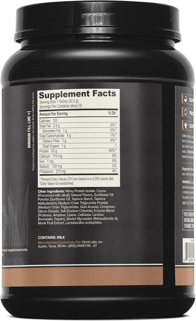 ONNIT Grass Fed Whey Isolate Protein - Mexican Chocolate (20 Servings)