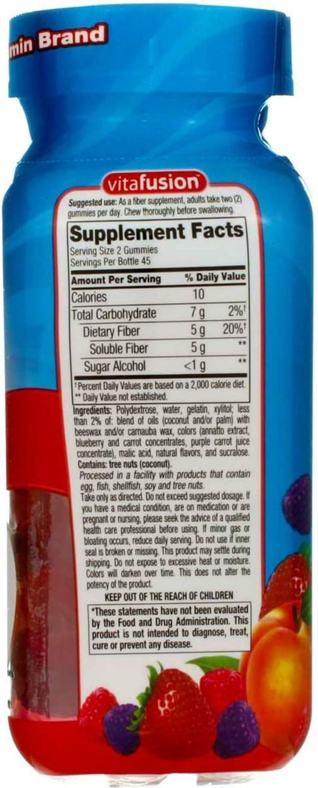 Vitafusion, Fiber Well Gummies, Fiber Supplement, Assorted Flavors - 90 Gummies, Pack of 5