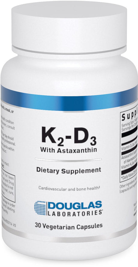 Douglas Laboratories K2-D3 with Astaxanthin | Antioxidant Support for Bones, Immune Function, and Vascular Health* | 30 Capsules