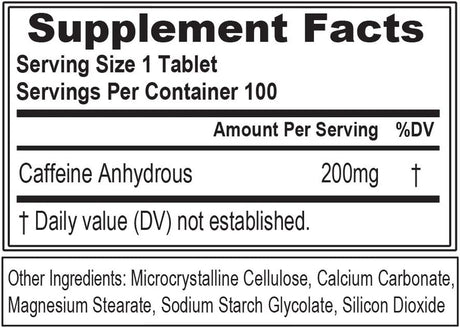 Evlution Nutrition Caffeine, 200 Mg of Caffeine per Serving (100 Servings)