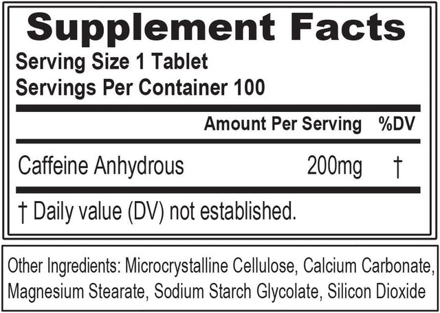 Evlution Nutrition Caffeine, 200 Mg of Caffeine per Serving (100 Servings)