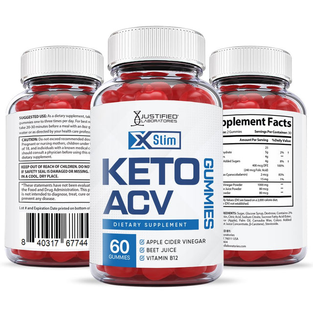 (2 Pack) Xslim Keto ACV Gummies 1000MG Dietary Supplement 120 Gummys