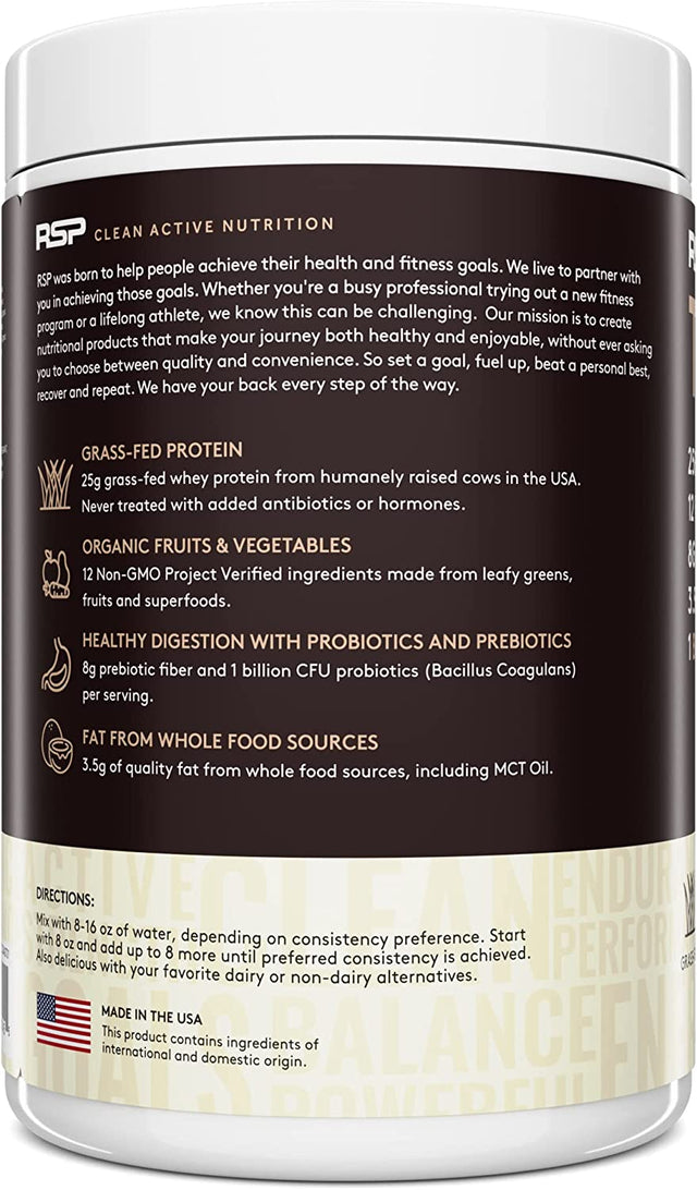 Truefit Meal Replacement Shake Protein Powder, Grass Fed Whey + Organic Fruits & Veggies, Keto, Fiber & Probiotics, Gluten Free