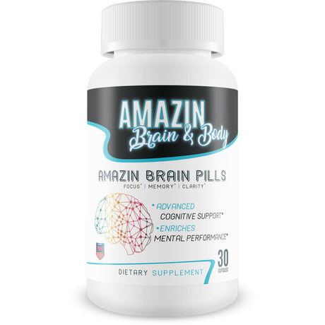 Amazin Brain Pills - Focus - Memory - Clarity - Advanced Cognitive Support - Enriches Mental Performance - Amazin Brain Supplement for Amazin Brain Support - Nootropics Brain Enhancement Aid