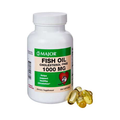 Major Cholesterol-Free Fish Oil, 1000 Mg, 100 Count