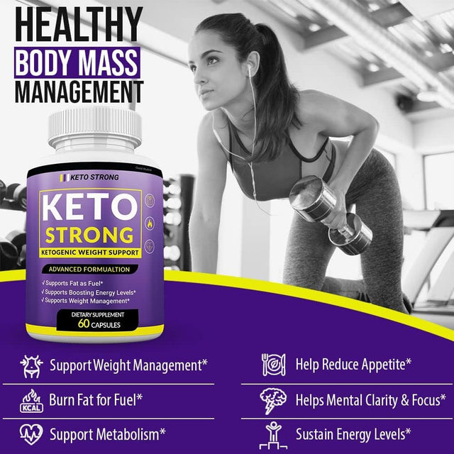 (3 Pack) Keto Strong Diet Pills, New 2022 Formula, 3 Month Supply