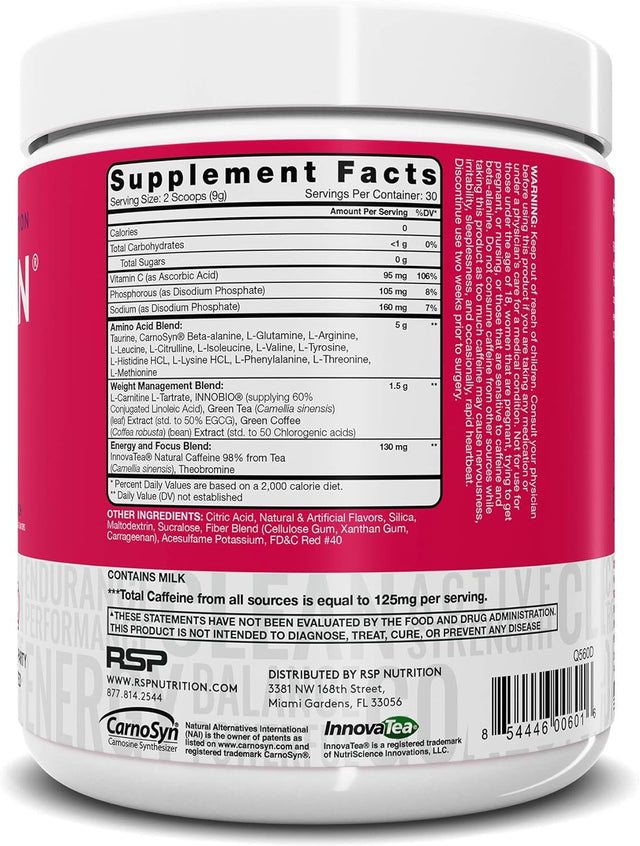 RSP NUTRITION Aminolean Pre Workout Energy (Fruit Punch 30 Servings) with Aminolean Recovery Post Workout Boost (Blood Orange 30 Servings)