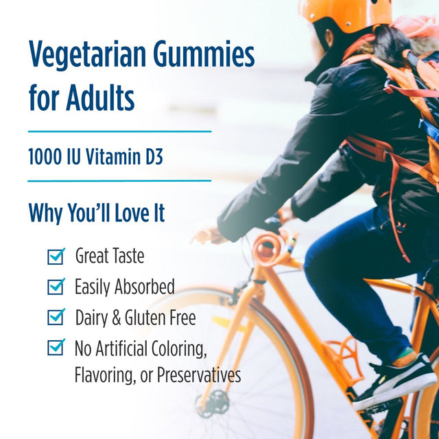 Nordic Naturals Vitamin D3 Gummies, 1000 IU, Great Taste, Non-Gmo, 120 Ct