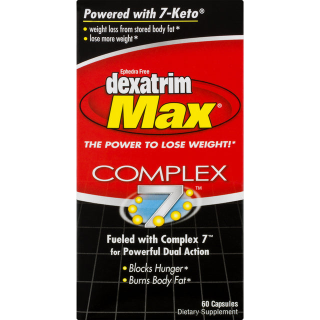 Dexatrim Max Complex Appetite Suppressant Weight Loss Dietary Supplement, Ctules, 60 Ct