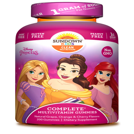 Kids Multivitamin by Sundown Kids, Multivitamin Gummies W/ Vitamin C, Vitamin D, Vitamin a & Vitamin E, Helps Immune Support, Disney Princess, 200 Gummies