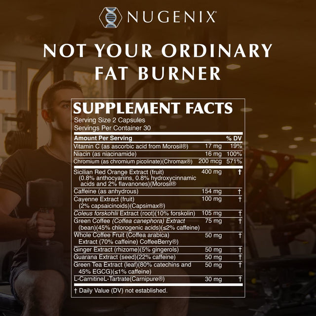 Nugenix Thermo Men'S Fat Burner Supplement, Extreme Metabolic Accelerator with Chromax, 60 Capsules