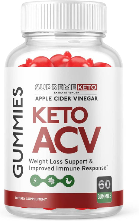 (1 Pack) Supreme Keto ACV Gummies - Energy & Focus Boosting Dietary Supplements for Weight Management & Metabolism - Fat Burn - 60 Gummies