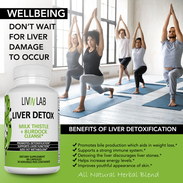 Livin Lab Liver Detox | Herbal Detox| Liver Cleanse Supplements, Improve Brain, Blood | Made in the USA