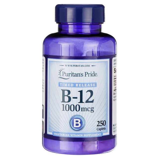 Puritans Pride Vitamin B-12 1000 Mcg Timed Release Caplets, 250 Count