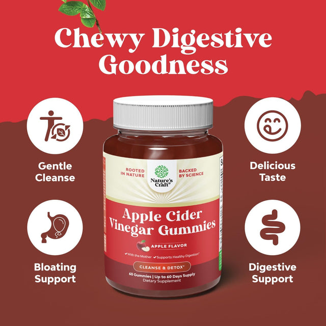 ACV Apple Cider Vinegar Gummies - Superfood Infused ACV Gummies Vitamins for Adults for Detox Cleanse Immune Support Digestion and Glowing Skin - Delicious Daily Energy Gummies with Vitamin B Complex