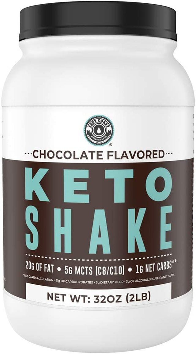 Keto Meal Replacement Shakes, Chocolate, 2Lbs, Low Carb Keto Protein Shake Mix, MCT Powder, Grass Fed Hydrolyzed Collagen Peptides, Keto Breakfast Shake, 20G Fat, 14G Protein, 1 Net Carb, Zero Sugar