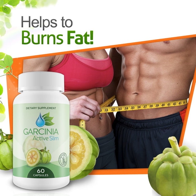 Garcinia Active Slim - Weight Loss Pills - Reduce Appetite and Burn Fat - Natural Garcinia Cambogia Supplement - 60 Capsules