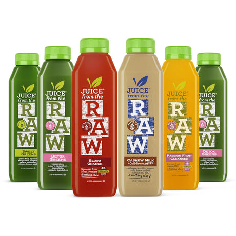 3-Day Cleanse with Cashew Coffee Milk and Probiotics by Juice from the RAW® - 100% Raw Cold-Pressed Juices (18 Total 12 Oz. Bottles)