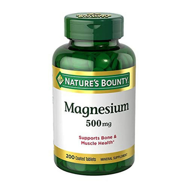 Natureâ€™S Bounty Magnesium, Bone and Muscle Health, Tablets, 500 Mg, 200 Ct