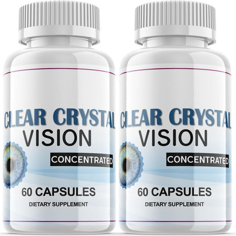 (2 Pack) Clear Crystal Vision - Revolutionary Advanced Vision Matrix Formula - Supports Healthy Vision - Dietary Supplement for Eyes Sight - 120 Capsules