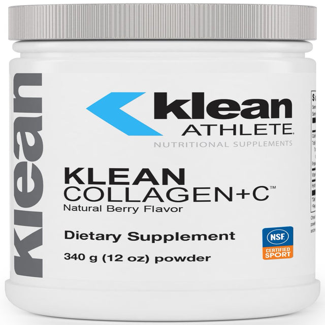 Klean Athlete - Klean Collagen+C - Collagen Peptides with Vitamin C for Joint and Connective Tissue Support - 12 Ounces - Natural Berry Flavor