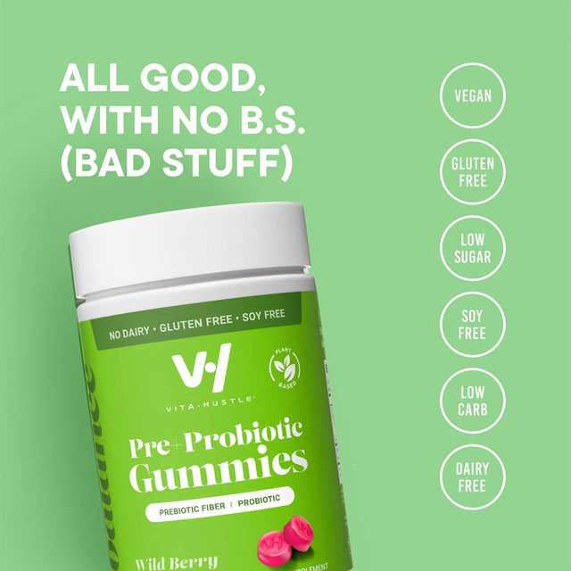 Kevin Hart'S Vitahustle Probiotic Gummies with Prebiotic Fiber, 50 Count