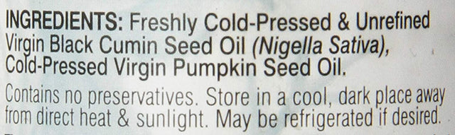 Amazing Herbs Black Seed W/ Pure Cold Pressed & Pumpkin Seed Oil Blend, 8Oz