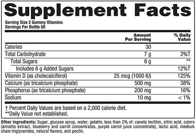 Vitafusion Calcium + D3 Gummies (200 Ct.)