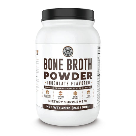 Left Coast Performance Organic Bone Broth Protein Powder with Low Carb, Keto Friendly, Non-Gmo Ingredients | Chocolate Flavor - 2 Lb