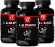 Brain Boost - Pure L-GLUTAMINE - Workout Recovery - Immune Support - Strength Boost - Glutamine Capsules - 3 Bottles (300 Tablets)