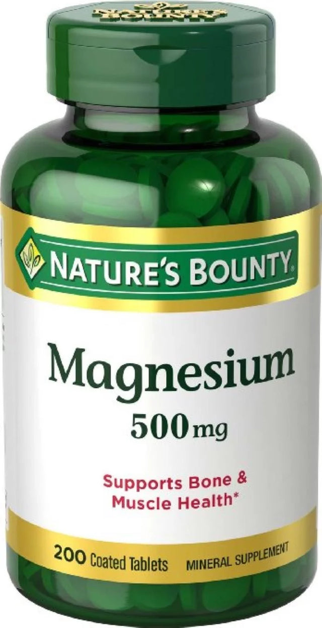 Nature'S Bounty Magnesium 500Mg Size, Coated Tablets 200 Ea (Pack of 6)