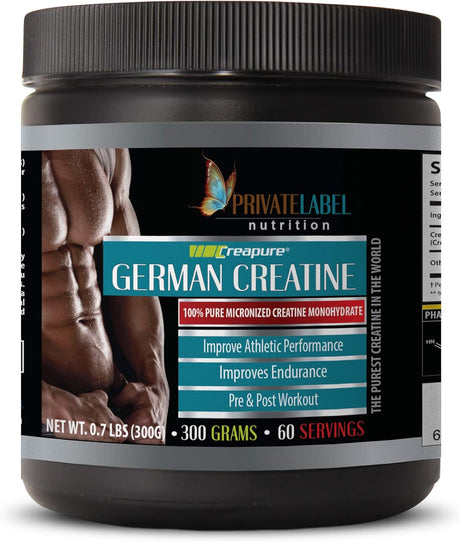 Pre Workout Supplements for Muscle Gain - German CREATINE Powder CREAPURE - PRE & Post Workout - Creatine for Mass Building - 1 Can 300 Grams (60 Servings)