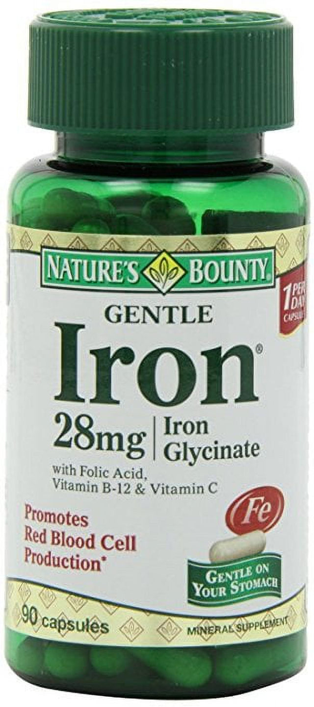 Nature'S Bounty Gentle Iron, 28Mg, 90 Capsules (Pack of 6)