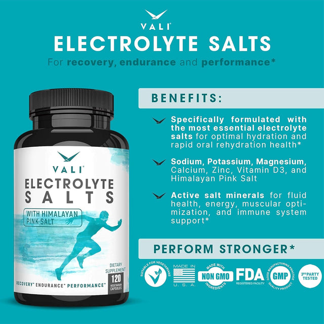 VALI Electrolyte Salts Time Release Caffeine Bundle - Rapid Oral Rehydration for Hydration Nutrition & Fluid Recovery and Smart Slow Release Caffeine for Extended Energy, Focus & Alertness