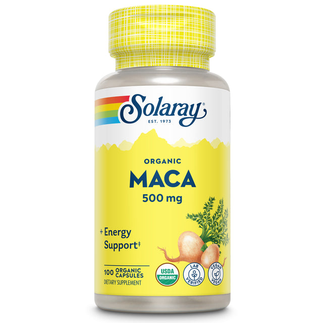 Solaray Maca Root 500 Mg | Healthy Balance, Energy, Vitality & Libido Support | 100 Vegcaps