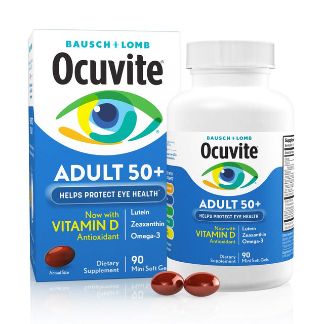 Ocuvite® Adult 50+ Eye Vitamins and Mineral Supplements from Bausch + Lomb – 90 Soft Gels