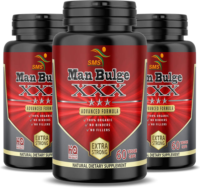 Man Bulge by SMS Male Enlargement Performance Libido Enhancement | Tongkat Ali | Tribulus | Fenugreek | Kaempferia Parviflora | USA Made Non GMO 180 Veggie Capsules