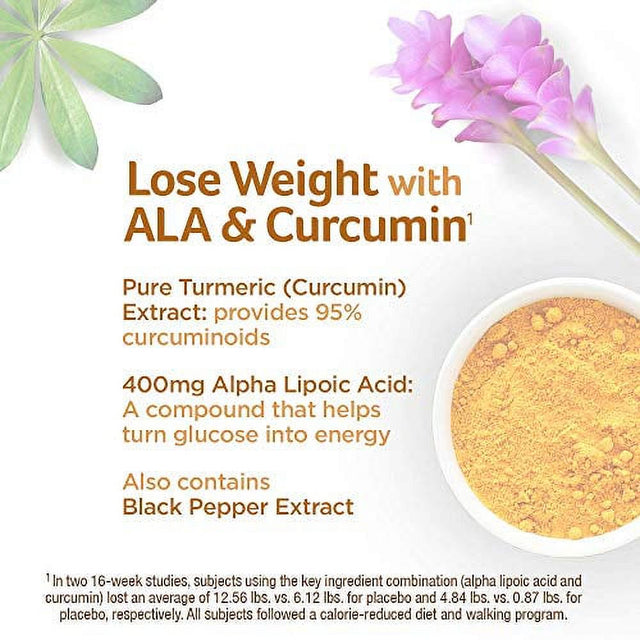 Turmeric Curcumin Weight Loss Pills for Women & Men | Purely Inspired Turmeric Lean | Lose Weight with ALA & Curcumin | Immune Support Supplement | Stimulant Free Weight Loss Supplement | 60 Count