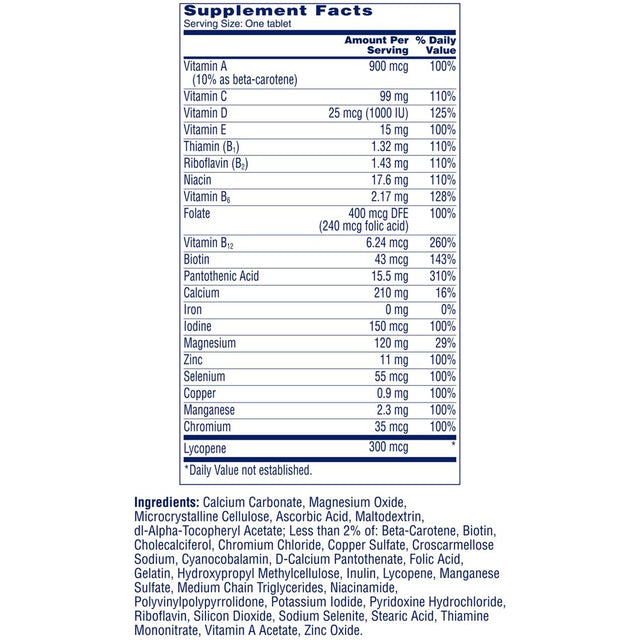 One a Day Men'S Multivitamin Tablets, Multivitamins for Men, 100 Count