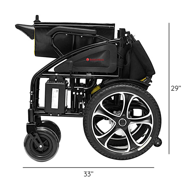 HERCULES Lite Ex Foldable Lightweight Electric Power Wheelchair, Motorized Long Range Heavy Duty Travel Safe