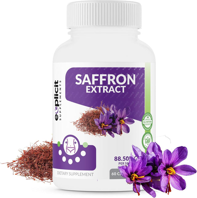 Saffron Extract – Great Natural Appetite Suppressant & Mood Boosting Supplement - Supports Healthy Weight Loss – 88.5Mg of Pure Saffron