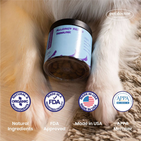 Allergy Relief Supplement for Dogs - Omega 3 Salmon Fish Oil, Colostrum, Probiotics, Prebiotics - for Seasonal Allergies + anti Itch, Healthy Skin, Skin Hot Spots-120 Soft Chews