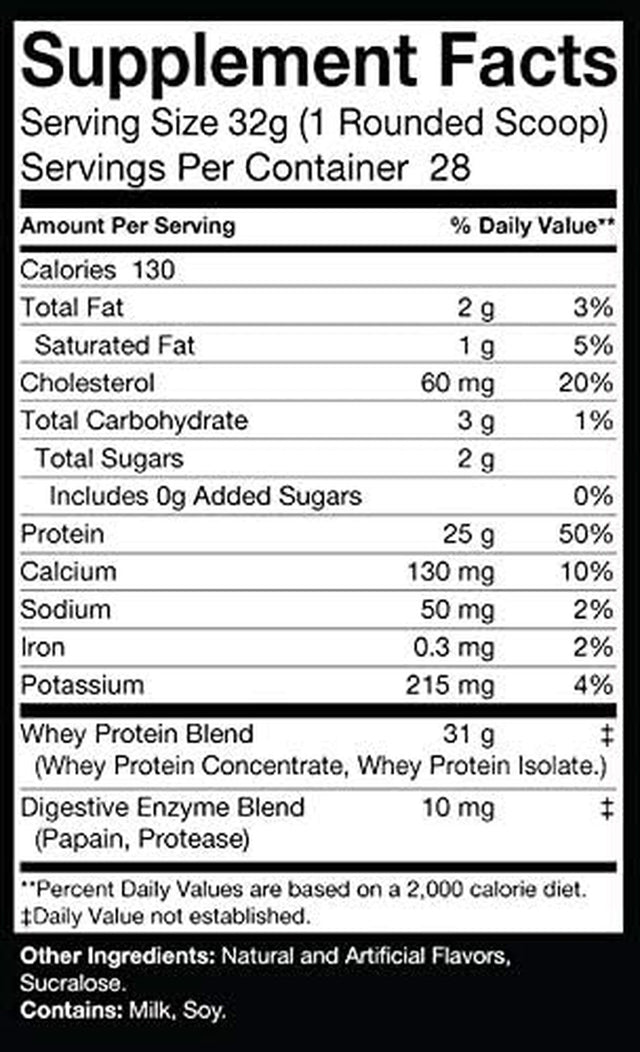 Whey Protein Power 25G of Protein in Delicious Cinnamon Swirl (2Lb), Build Muscle, Gain Strength and Power