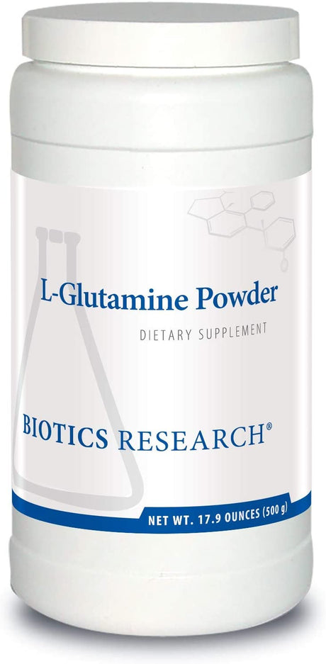 BIOTICS Research L Glutamine Powder Powdered Formula, 3 Serving, Gastrointestinal Health, Gut Lining Support, Muscle Repair, Lean Muscle, Antioxidant Activity. 17.9 Ounces 500Grams 166 Servings