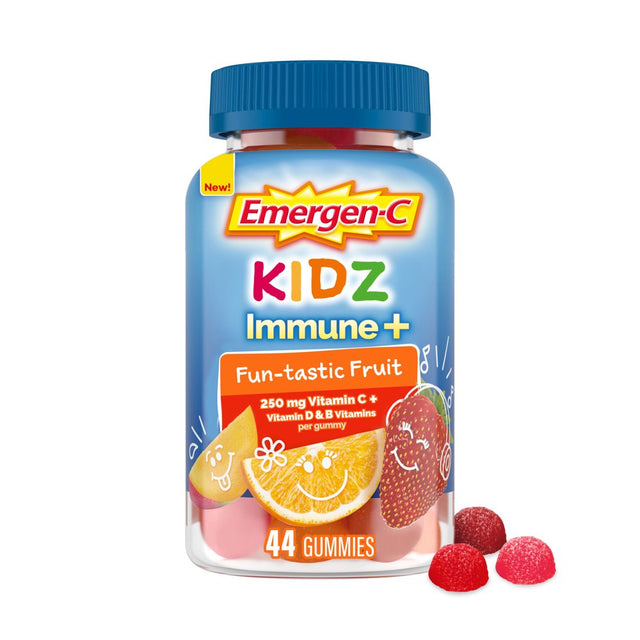 Emergen-C Kidz Immune+ Immune Support Dietary Supplements, Vitamin C, Fruit Flavored - 44 Ct