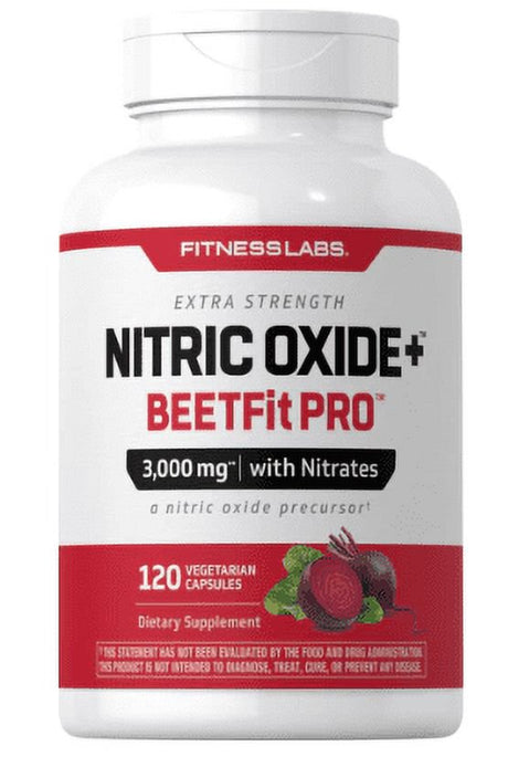 Nitric Oxide Beet Root Capsules | with Nitrates | 120 Count | Vegetarian, Non-Gmo, Gluten Free Supplement | by Fitness Labs