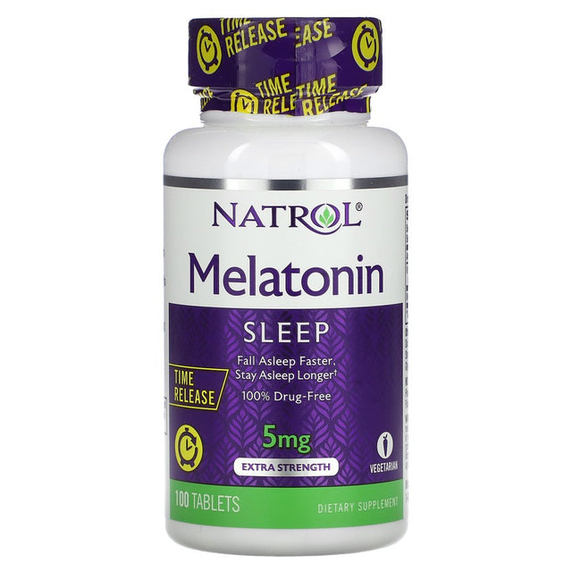 Natrol, Melatonin, Time Release, Extra Strength, 5 Mg, 100 Tablets