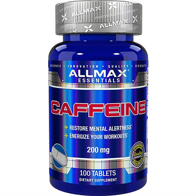 ALLMAX Nutrition Caffeine Pills, Fast Absorbing & Vegan, 200 Mg per Serving, 100 Tablets